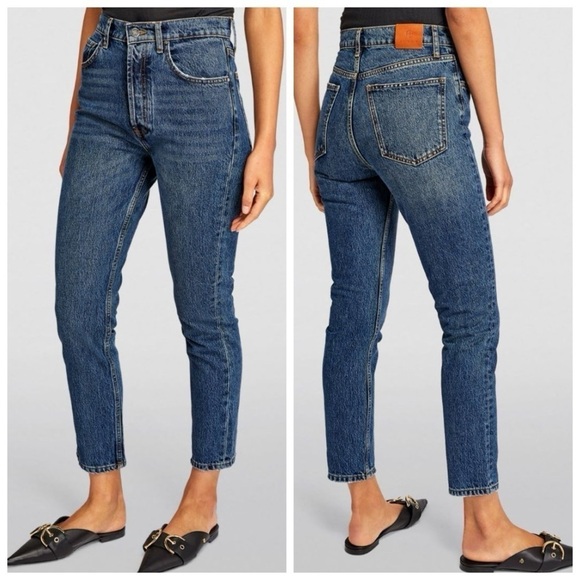Anine Bing Sonya Mid-Rise Jeans Blue